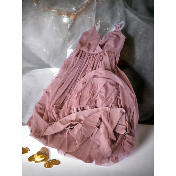 ASOS Dresses & Skirts - ASOS Sz 8 Mocha Tulle Ballerina‎ Dress Fairy Romantic Goddess Vintage Style